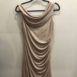 Glitter Cowl Neck Tahari Dress